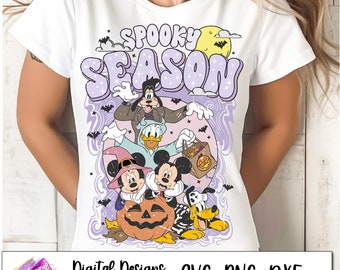 Griezelig seizoen png, Mickeys niet zo eng Halloween, Trick or Treat, Trendy Halloween, muis en vrienden, sublimatieontwerp Halloweenshirt, Halloweenshirt