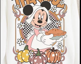 Minnie Thankful, Coquette Minnie Pumpkin Png, Pumpkin Season, minnie thanksgiving Shirt, Autumn vibes Png, Groovy Happy Thanksgiving