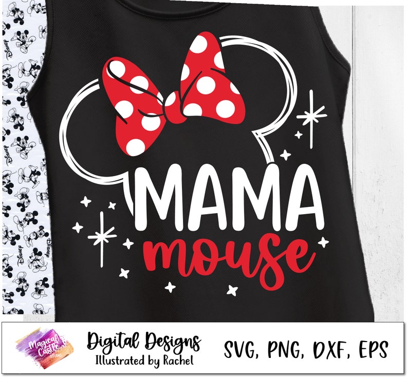 Mama Mouse Svg, Mom Life Svg, Regalo para mamá, Diseño de camisa de mamá, Archivo de corte de mamá, Primer viaje a Disneyland, Castillo Mágico, Vacaciones Mágicas, PNG, DXF imagen 1