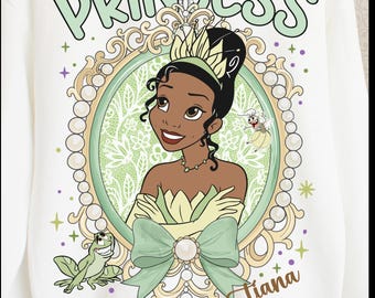 Princess and Frog Png, Princess Tiana Shirt Png, Princess Png For Sublimation, Family Vacation Png, Princess Pastel Color, Girls Squad Png