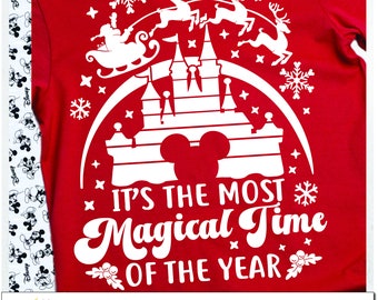 Det är den mest magiska tiden på året Svg, Main Street Christmas, Retro Christmas Svg, Magic Castle Svg, Christmas Mouse Head png, lager