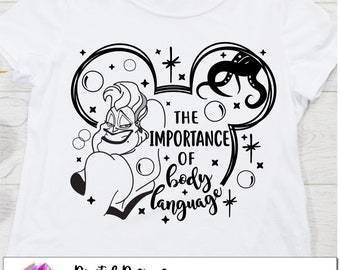 Importance of Body language, Mermaid Quotes Svg, Ursula svg, Sea Witch, Under the sea Svg, Mermaid Villain, Princess Villains Svg, Dxf, Png