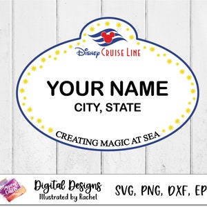 Cruise Name tag cut file, Wish, Cruise Line, Cast Member Badge, Name Tag Vector File, Making Magic at Sea, cricut cut file, custom name tag