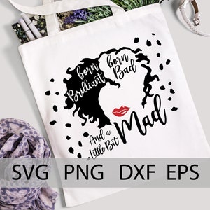 ニュークルエラ、PNG、デビル svg、ボーンブリリアントバッドアンドマッド、ヴィランズ svg、ウギーブギーバッシュ、ダルメシアン、エマストーン、ハロウィンシャツ