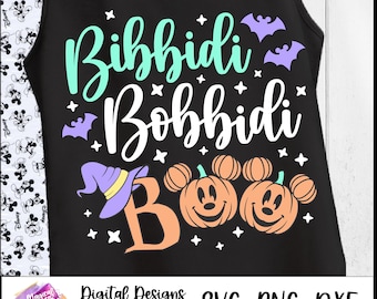 Bippidi Bobbidi Boo Pumpkin SVG, Halloween Magic Mouse Ears digitale download, Boo to you, Trick or Treat on Main Street, Mickey-pompoen, png