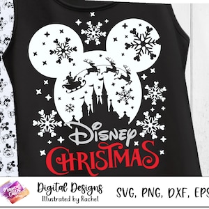 Christmas Mouse Ears Svg, Christmas Trip, Magic Castle Svg, Cricut Cut file SVG, png, Mickey Snowflake, Best Christmas Ever, Santa Reindeers