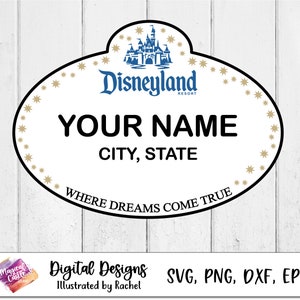 Disneyland Name Tag Cut File, Cast Member Badge, Name Tag Vector File ...