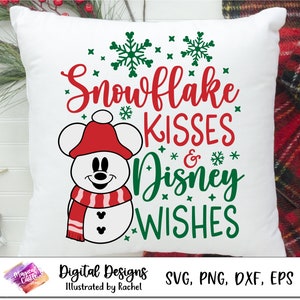 Snowflake Kisses Christmas Wishes SVG, Christmas Trip Svg, Magic Castle Svg, Castle Mouse Svg, Mouse Ears Svg, Merry Christmas SVG, Dxf, Png
