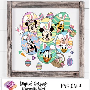 Happy Easter 2024 PNG, Mickey Easter Egg Png, Bunny Donald Png, Easter Bunny Png, Easter egg, Magical Easter, 300 DPI, Digital Download