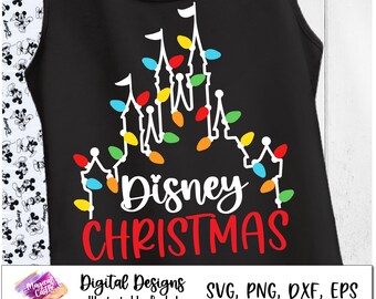 Castle Lights, Christmas Lights, Christmas Vacation svg, I'll be Home for Christmas svg, Main Street Christmas SVG, print file png, layers