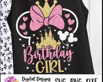 Birthday Girl Svg, Birthday Squad, Mouse ears, Disneyland Birthday trip, Magical Castle, Birthday Matching Shirts, Birthday Squad PNG DXF