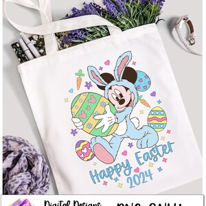 Happy Easter 2024 PNG, Mickey Easter Egg Png, Bunny Donald Png, Easter Bunny Png, Easter egg, Magical Easter, 300 DPI, Digital Download