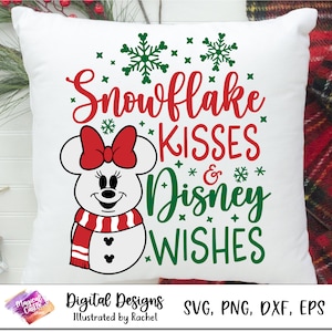 Snowflake Kisses Christmas Wishes SVG, Christmas Trip Svg, Magic Castle Svg, Castle Mouse Svg, Mouse Ears Svg, Merry Christmas SVG, Dxf, Png