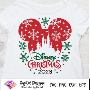 Christmas Mouse Ears Svg, Christmas Trip, Magic Castle Svg, Christmas Vacation, Mickey Merry Christmas SVG, png, Mickey Snowflake, cut files