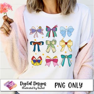 Princess Bows png, Coquette Princesses Png, Vintage Princess Png, Magical Coquette, Sublimation Png for Tshirts, princess bow shirt