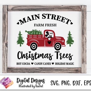 Mickey Christmas Truck svg, Natale Main Street, Cartello natalizio di Mickey, Main Street SVG, Main Street Mickey SVG, file di stampa png, livelli