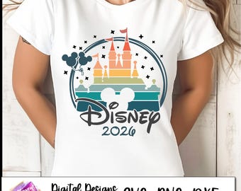 Disneyland 2026 trip, Magic Castle, Family Vacation 2026 SVG, Family Trip 2026 Svg, Family Squad, Vaca Mode Svg, Magic Kingdom Svg, PNG, DXF