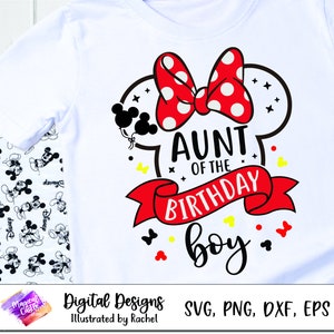Aunt of the Birthday Boy, Mickey Birthday Party, Mickey Birthday Matching Shirts, Family Birthday Shirts, Birthday Squad, Disneyland trip