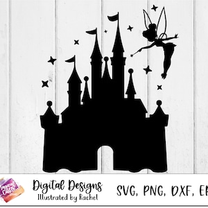 Castle cut file Svg, cinderella Castle Svg, Magical Castle Svg, Castle Silhouette Svg, Princess Castle Svg, Fairy, Mouse Ears Svg, Dxf, Png