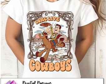 Retro Long Live Cowboy Png, Woody and Bullseye png, Woody Png, The Wild West Png, Family Vacation Png, Family Vacation Png, Digital Download