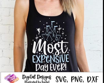 Most Expensive Day Ever SVG, Disneyland trip, Magical Castle, Best Day Every, Family Vacation shirts, cut file, digital download, PNG, DXF