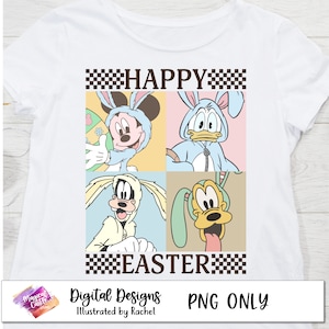 Goofy Mickey Pluto Donald Happy Easter PNG, Retro Happy Easter Png, Easter Bunny Png, Easter egg, Magical Easter, 300 DPI, Digital Download