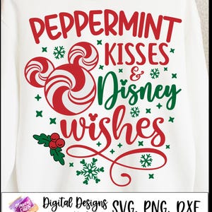 Peppermint Kisses Svg, Peppermint mouse svg, Magic Castle Svg, Main Street Christmas, Minnie Christmas Sign, trip svg, Merry Christmas svg