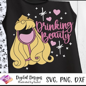 Drinking Beauty Svg, vrijgezellenreis Svg, Sleeping Beauty, Drinking Beauty Shirt, Girls Trip Svg, wijnglas Svg, Sleeping Beauty wijnglas
