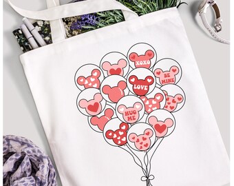 Globo de ratón Svg, Globo de San Valentín Svg, Reino Mágico, Día de San Valentín Svg, Ratón San Valentín Svg, Camisa de San Valentín Archivo SVG, Archivo Cricut