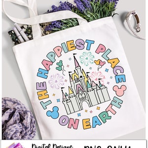Happiest Place On Earth PNG, 300 DPI, Magic Castle Png, Family Vacation Png, Magic Castle, Magic Kingdom Png, Family Shirt, Digital Download