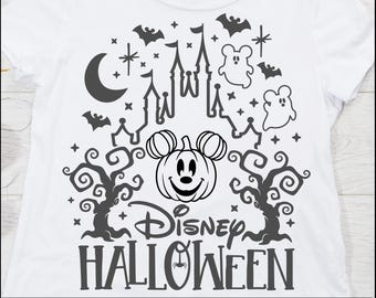 Mickey Not So Scary Halloween Party SVG, Oogie Boogie Bash, Trick or Treat on Main Street, Mouse Ghost, bats, mickey pumpkin, Boo to you PNG