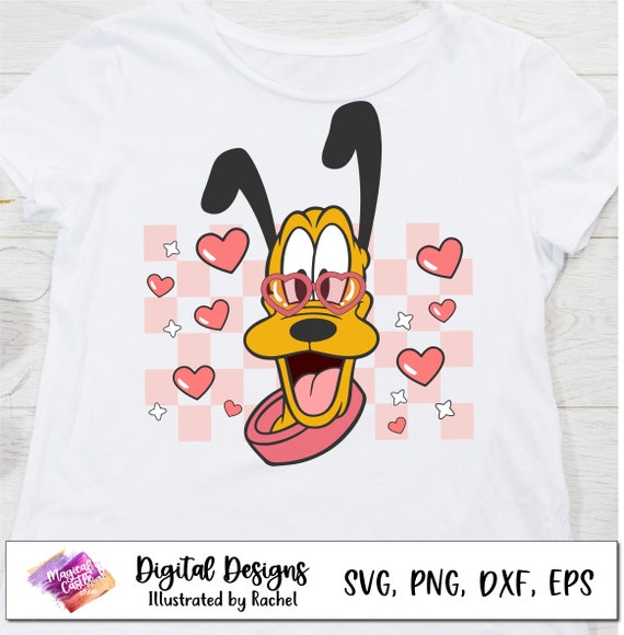 Retro Pluto Valentine's File, Pluto Glasse SVG, Cut Valentine File