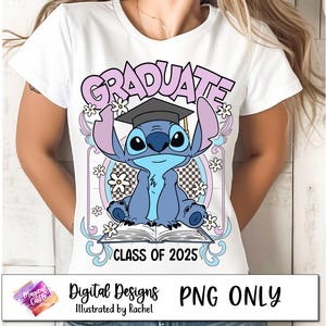 Stitch Grad Class of 2025 PNG, Stitch graduation Png, Magical Summer PNG, Family Vacation, Graduation Trip Png, Vacay Mode Png, Blue Alien