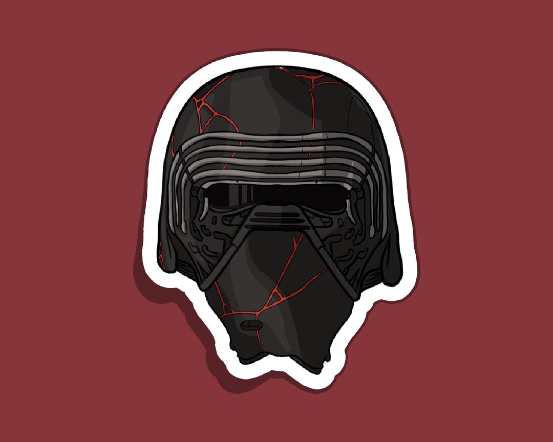 Kylo Ren Helmet Sticker, Star Wars Tribute, Unique Fan Art ...