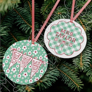 Santa&#39;s Favorite Coach Ornament - Personalized Sports Gift 2025 - Custom Gingham Christmas Keepsake for Coaches or Teams