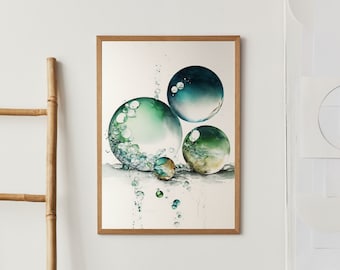 Abstract Bubble Art Print Set: Colorful Home Decor (Digital Download)