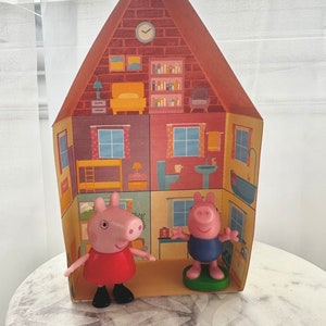 Casa di Peppa Pig stampabile fai-da-te taglia e assembla - Include versioni colorate e colorabili