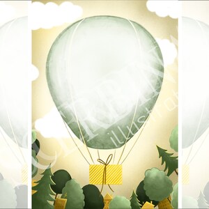 Kind verjaardagsuitnodiging sjabloon, kinderverjaardag, uitnodigingssjabloon, ballon, geschenken, bomen