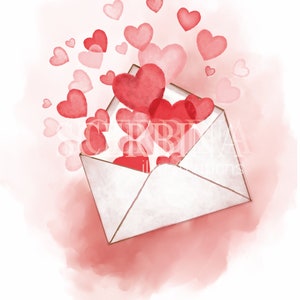 Valentine's Day Set, Heart Clipart, Love, Heart, Watercolor ...