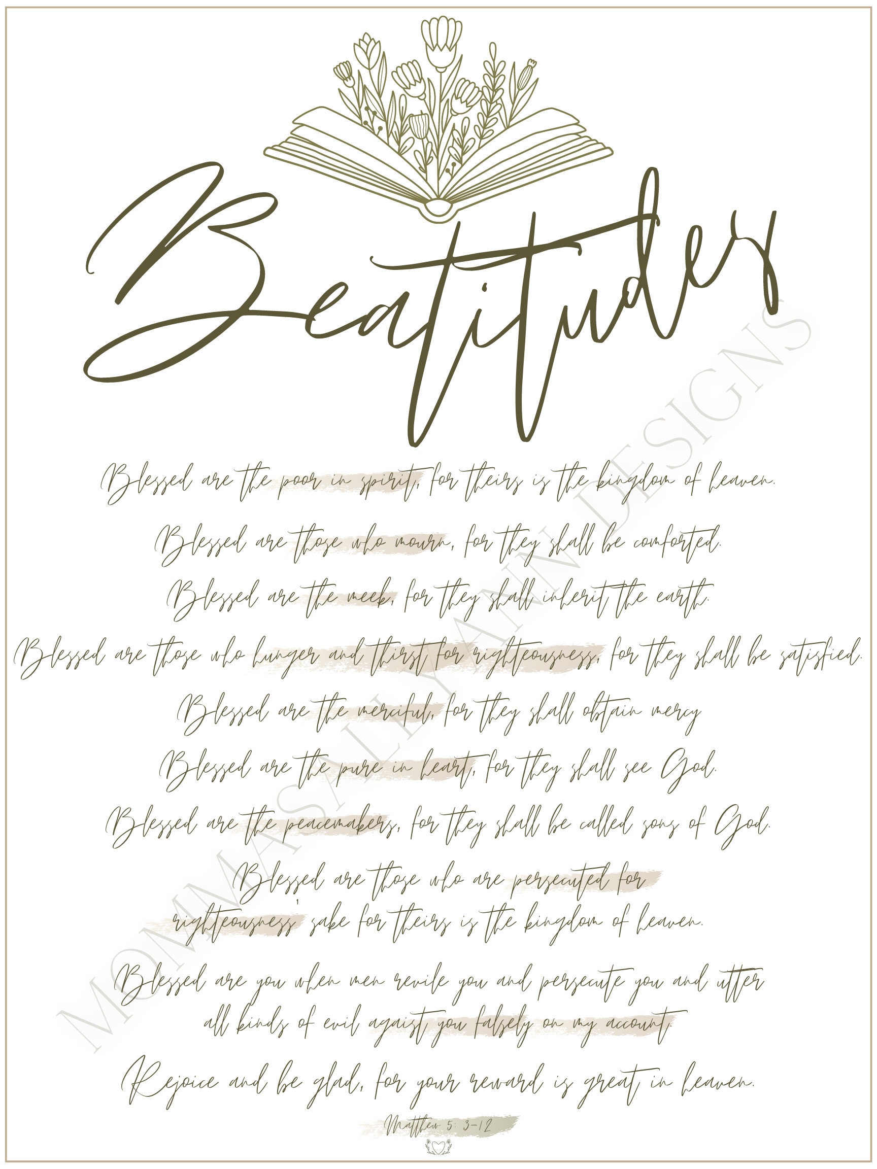 Beatitudes Printable PDF Etsy