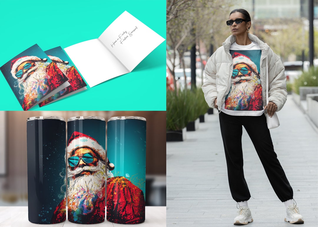 Pop Art Funky Santa 5 - High-resolution Graphic for Greeting Cards ...