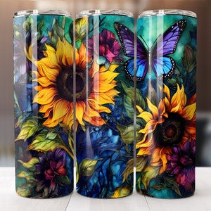 Sunflower 22 oz Skinny Tumbler Graphic