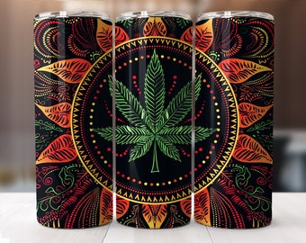 Marijuana Leaf Earthy Dot Design Graphic