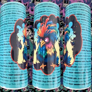 Crazy Chicken Lady Tumbler High Resolution Design Graphic