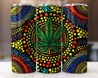 Marijuana Leaf Dot Design Graphic 2