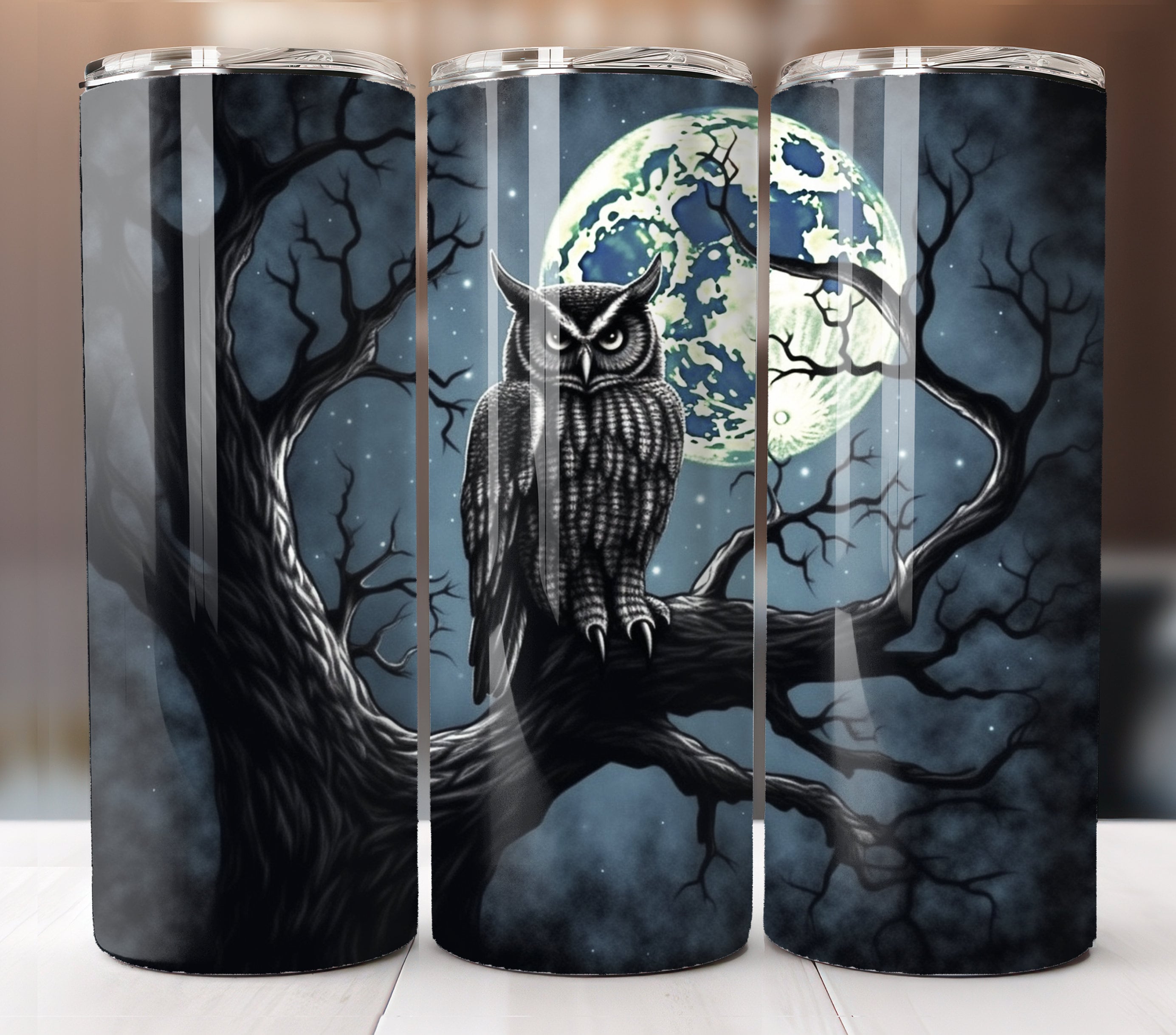 Owl in a Gothic Forest 22oz High Resolution Graphic