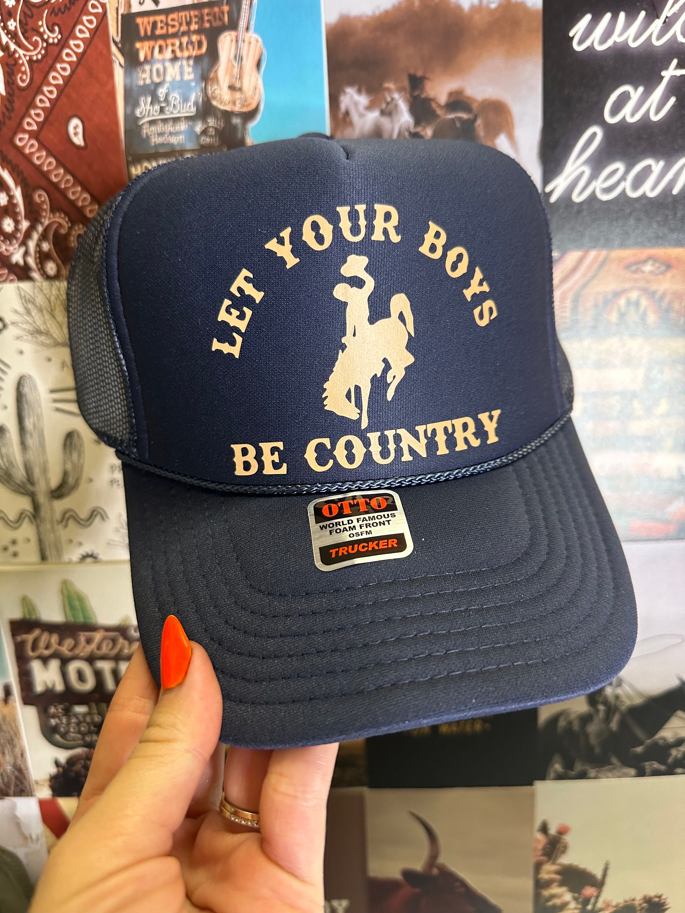 Let Your Boys Be Country Trucker Hat Etsy