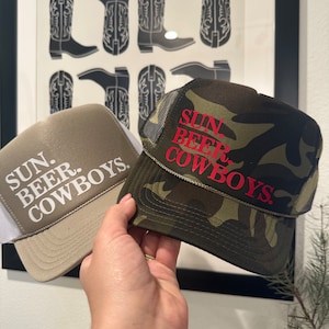 Sun. Beer. Cowboys Trucker hat