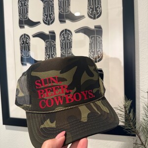 Sun. Beer. Cowboys Trucker Hat - Etsy