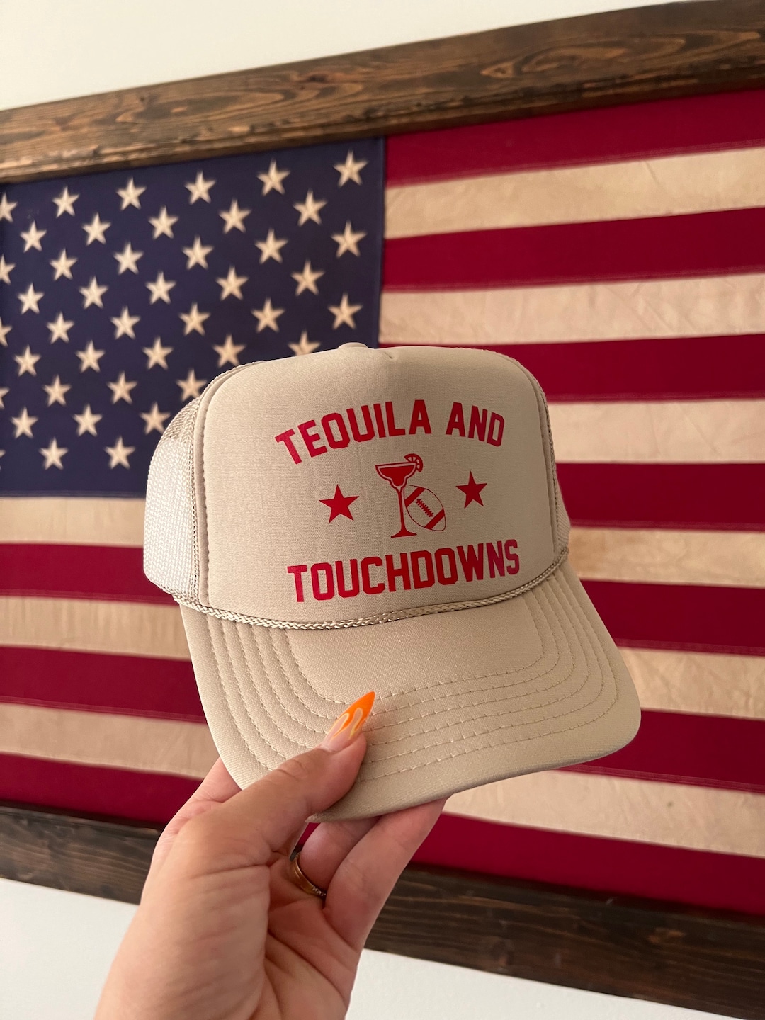 TEQUILA AND TOUCHDOWNS Trucker Hat Etsy